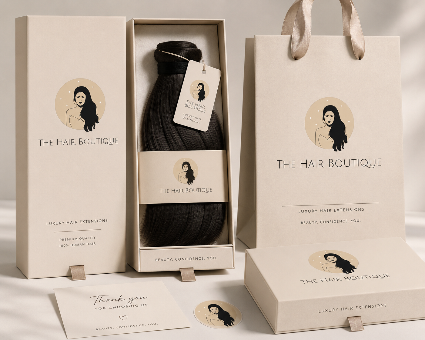 The Hair Boutique luxury packaging